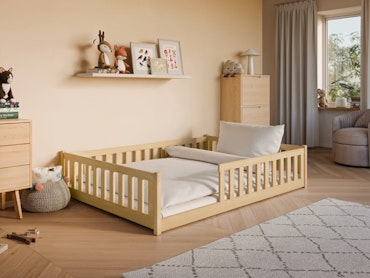 Stor juniorsäng Mira 140x200 cm, natur