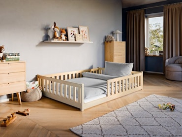 Stor juniorsäng Mira 140x200 cm, natur