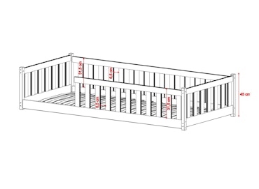 Stor juniorsäng Mira 140x200 cm, antracit