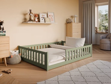 Stor juniorsäng Mira 140x200 cm, olive