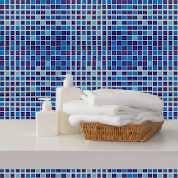 Kakeldekor, blå mosaik