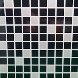 Kakeldekor, svart-grå mosaik