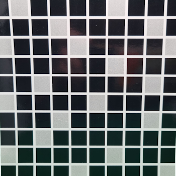 Kakeldekor, svart-grå mosaik