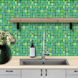 Kakeldekor, grön mosaik