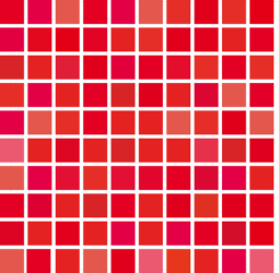 Kakeldekor, röd mosaik