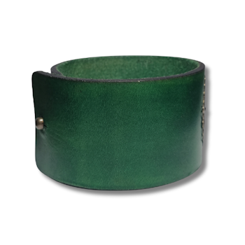 Armband, läder/grönt