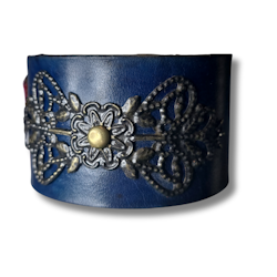 Armband, läder/marmorerat