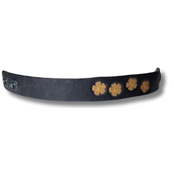Armband, läder med gula blommor