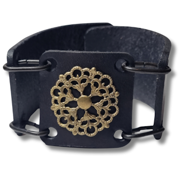 Armband, läder, 3-delat