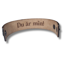 Armband, läder med hemlig text