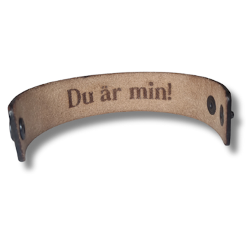 Armband, läder med hemlig text