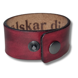 Armband, läder med hemlig text