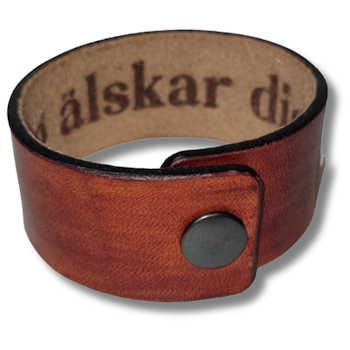 Armband, läder med hemlig text