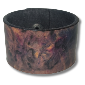 Armband, läder/marmorerat