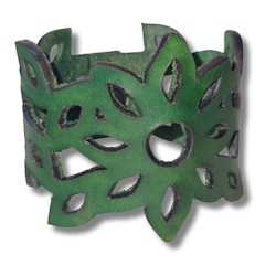 Armband, läder/blomma