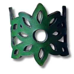 Armband, läder/blomma