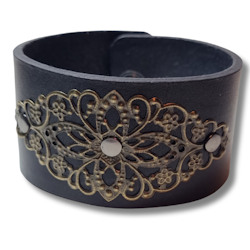 Armband, läder med dekoration