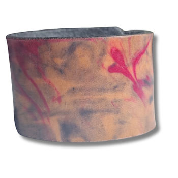 Armband, läder/marmorerat