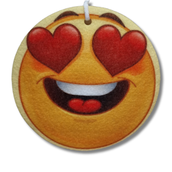 Luftfräschare, emoji med hjärtögon
