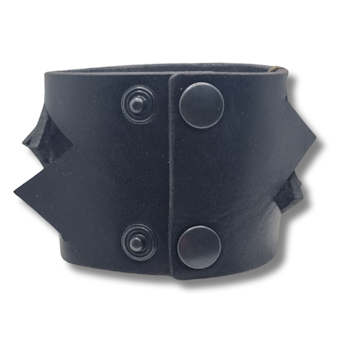 Armband, läder, taggar/svart