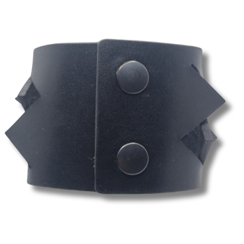 Armband, läder, taggar/svart