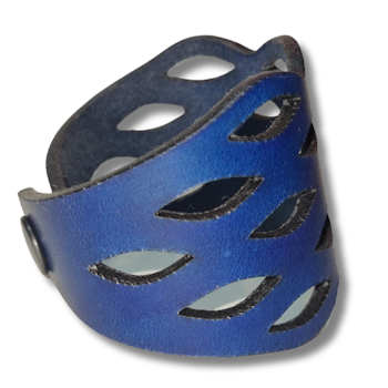 Armband, läder, moln/blå