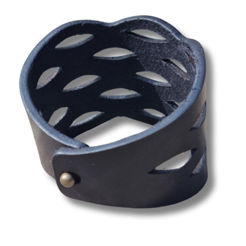 Armband, läder, moln/svart