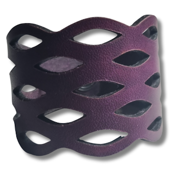 Armband, läder, moln/lila