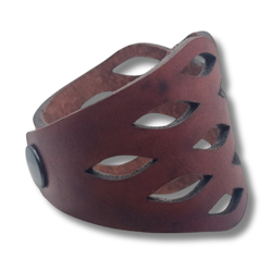 Armband, läder, moln/brunt