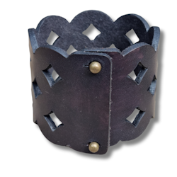 Armband, läder, diamanter/svart
