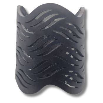 Armband, läder, vågor/svart