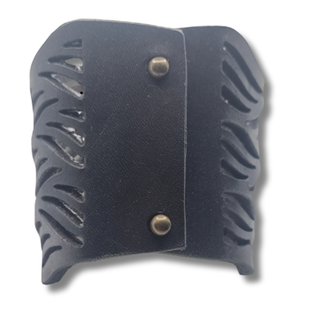 Armband, läder, vågor/svart