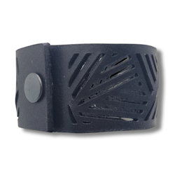 Armband, läder, streck/svart