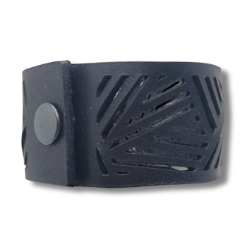 Armband, läder, streck/svart