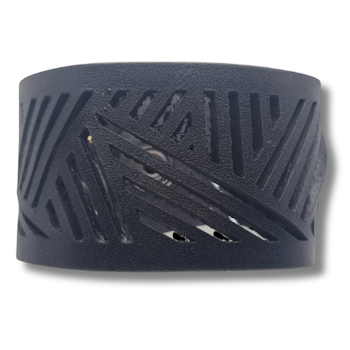 Armband, läder, streck/svart