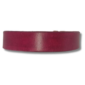 Armband, läder/cyklamen. Hemlig text "Jag är bra nog" inuti