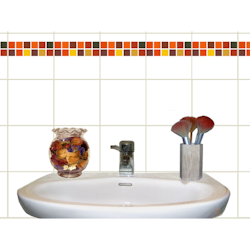 Kakeldekor, rad/höst-mosaik
