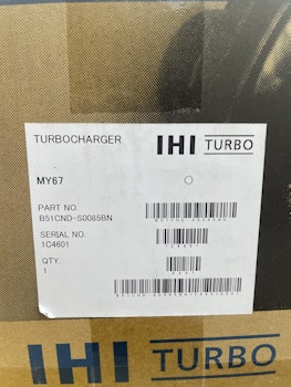 IHI MY67, turbo till 4JH-DTE - Fabriksny BESTÄLLNINGSVARA