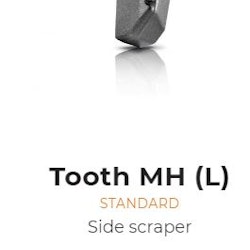 Side scraper tooth type M-H left