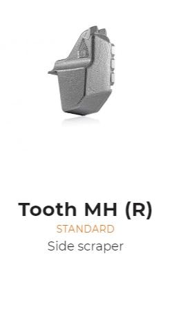 Side scraper tooth type M-H right