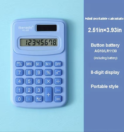 1pc Söt Mini 8-Bit Bärbar Kalkylator - Perfekt För Studenter Och Kontorsbruk!