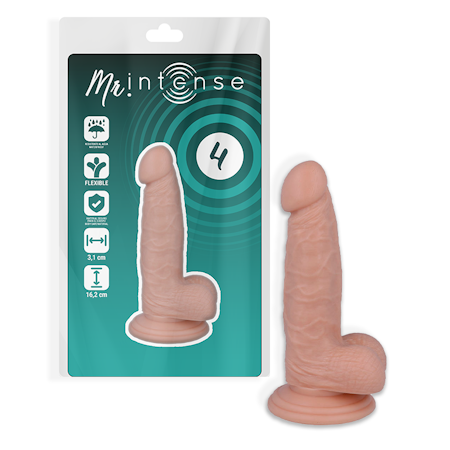 Mr. Intense 4 – Realistisk Strapon Dildo 16.2 x 3.1 cm med Sugpropp för Hands-Free Njutning