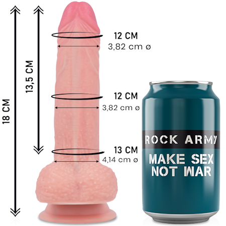 Rockarmy Liquid Silicone Premium Mustang – Realistisk Dildo 18 cm x 4,14 cm i Mjuk Silikon