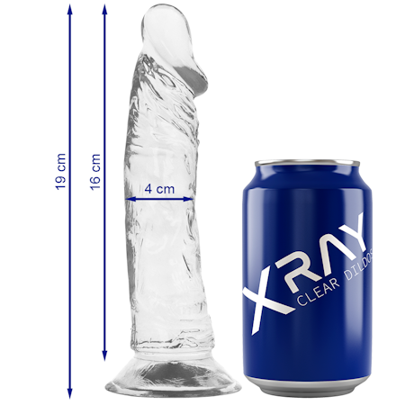 XRay Genomskinlig Strapon Dildo – 19 cm x 4 cm för Realistisk och Intensiv Stimulans