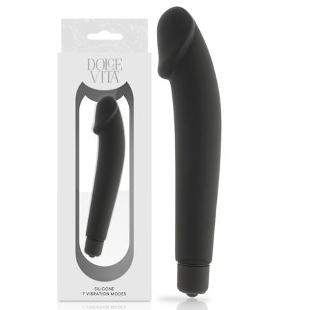 Dolce Vita Realistisk Svart Silikon Vibrator 15,8 cm x 3,1 cm för Naturlig och Kraftfull Njutning