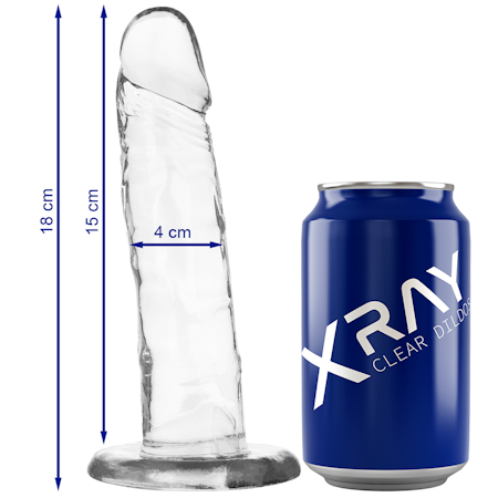 XRay Genomskinlig Strapon Dildo 18 cm x 4 cm för Realistisk och Intensiv Njutning