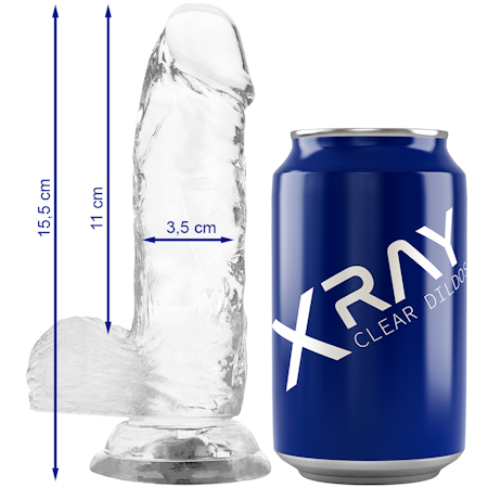 XRay Genomskinlig Strapon Dildo 15.5 cm x 3.5 cm för Realistisk och Mjuk Stimulans
