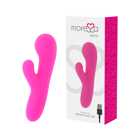 Moressa Jerry Premium Silikon G-Punkt Vibrator Laddbar Rosa – Högkvalitativ och Laddbar G-Punktsvibrator för Intensiv och Mjuk Stimulering