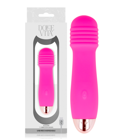 Dolce Vita Laddbar Vibrator 3 Rosa med 7 Hastigheter för Anpassningsbar och Intensiv Stimulans