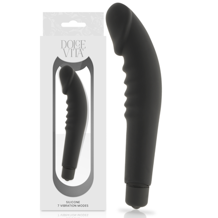 Dolce Vita Realistic Svart Silikon Vibrator – Realistisk Silikonvibrator för Djup och Intensiv Stimulering